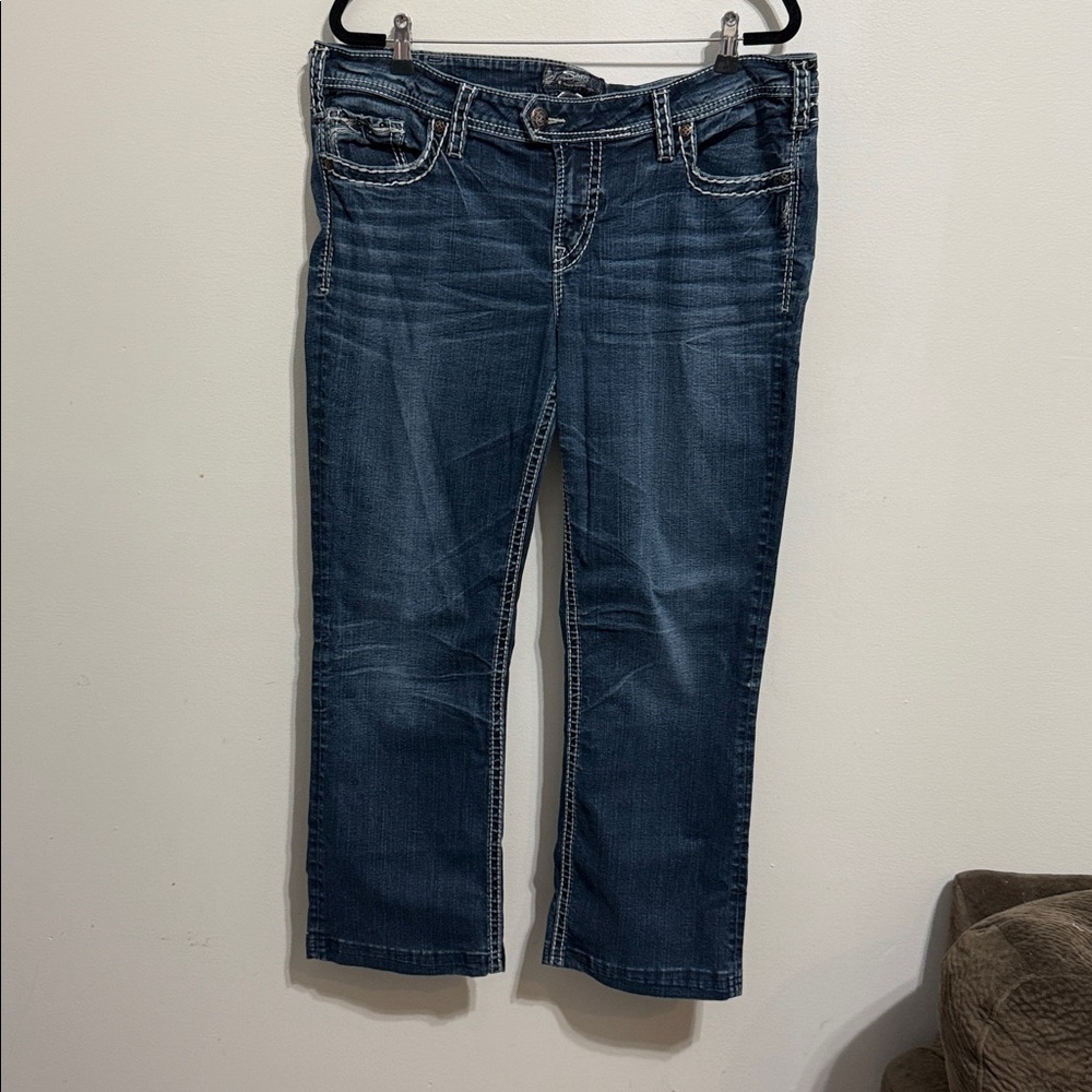 Silver Jeans Tuesday Mid Slim Bootcut Dark Wash Jeans Size 16